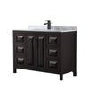 Custom image for Dark Espresso with Matte Black Trim / White Carrara Marble / No Mirror