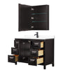 Custom image for Dark Espresso with Matte Black Trim / White Cultured Marble / Medicine Cabinet