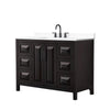 Custom image for Dark Espresso with Matte Black Trim / White Cultured Marble / No Mirror