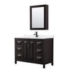 Custom image for Dark Espresso with Matte Black Trim / White Quartz / Medicine Cabinet