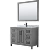 Custom image for Dark Gray with Matte Black Trim / White Carrara Marble / 46