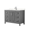 Custom image for Dark Gray with Polished Chrome Trim / Carrara Cultured Marble / No Mirror