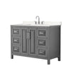Custom image for Dark Gray with Polished Chrome Trim / Carrara Cultured Marble / No Mirror
