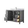 Custom image for Dark Gray with Polished Chrome Trim / White Carrara Marble / No Mirror