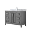 Custom image for Dark Gray with Polished Chrome Trim / White Carrara Marble / No Mirror