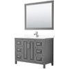 Custom image for Dark Gray with Polished Chrome Trim / White Cultured Marble / 46