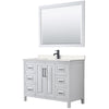 Custom image for White with Matte Black Trim / Carrara Cultured Marble / 46