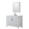 Custom image for White with Matte Black Trim / Carrara Cultured Marble / Medicine Cabinet