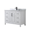 Custom image for White with Matte Black Trim / White Carrara Marble / No Mirror