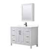 Custom image for White with Matte Black Trim / White Cultured Marble / Medicine Cabinet