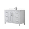 Custom image for White with Matte Black Trim / White Cultured Marble / No Mirror