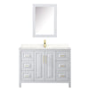 Custom image for White with Brushed Gold Trim / Carrara Cultured Marble / Medicine Cabinet