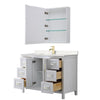 Custom image for White with Brushed Gold Trim / Carrara Cultured Marble / Medicine Cabinet