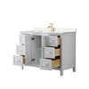 Custom image for White with Brushed Gold Trim / Carrara Cultured Marble / No Mirror