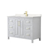 Custom image for White with Brushed Gold Trim / Carrara Cultured Marble / No Mirror