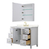 Custom image for White with Brushed Gold Trim / Carrara Cultured Marble / Medicine Cabinet