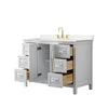 Custom image for White with Brushed Gold Trim / Carrara Cultured Marble / No Mirror