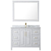 Custom image for White with Brushed Gold Trim / White Carrara Marble / 46