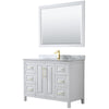 Custom image for White with Brushed Gold Trim / White Carrara Marble / 46