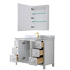 Custom image for White with Brushed Gold Trim / White Carrara Marble / Medicine Cabinet