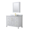 Custom image for White with Brushed Gold Trim / White Carrara Marble / Medicine Cabinet