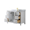 Custom image for White with Brushed Gold Trim / White Carrara Marble / No Mirror