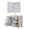 Custom image for White with Brushed Gold Trim / Giotto Quartz / Medicine Cabinet