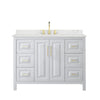 Custom image for White with Brushed Gold Trim / Giotto Quartz / No Mirror