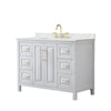 Custom image for White with Brushed Gold Trim / Giotto Quartz / No Mirror