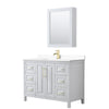 Custom image for White with Brushed Gold Trim / White Cultured Marble / Medicine Cabinet