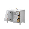 Custom image for White with Brushed Gold Trim / White Cultured Marble / No Mirror
