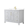 Custom image for White with Brushed Gold Trim / White Cultured Marble / No Mirror