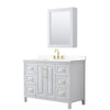 Custom image for White with Brushed Gold Trim / White Cultured Marble / Medicine Cabinet