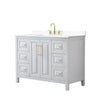 Custom image for White with Brushed Gold Trim / White Cultured Marble / No Mirror