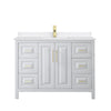 Custom image for White with Brushed Gold Trim / White Quartz / No Mirror