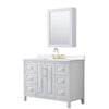 Custom image for White with Brushed Gold Trim / White Quartz / Medicine Cabinet