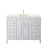 Custom image for White with Brushed Gold Trim / White Quartz / No Mirror