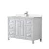 Custom image for White with Polished Chrome Trim / Carrara Cultured Marble / No Mirror