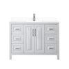 Custom image for White with Polished Chrome Trim / White Cultured Marble / No Mirror