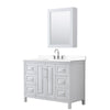 Custom image for White with Polished Chrome Trim / White Cultured Marble / Medicine Cabinet