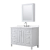 Custom image for White with Polished Chrome Trim / White Quartz / Medicine Cabinet