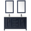 Custom image for Dark Blue with Matte Black Trim / Carrara Cultured Marble / 24