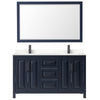 Custom image for Dark Blue with Matte Black Trim / Carrara Cultured Marble / 58