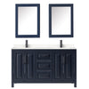 Custom image for Dark Blue with Matte Black Trim / Carrara Cultured Marble / Medicine Cabinets