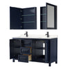 Custom image for Dark Blue with Matte Black Trim / Carrara Cultured Marble / Medicine Cabinets