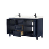 Custom image for Dark Blue with Matte Black Trim / Carrara Cultured Marble / No Mirror
