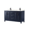 Custom image for Dark Blue with Matte Black Trim / Carrara Cultured Marble / No Mirror