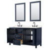 Custom image for Dark Blue with Matte Black Trim / Carrara Cultured Marble / 24
