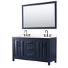 Custom image for Dark Blue with Matte Black Trim / Carrara Cultured Marble / 58