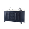 Custom image for Dark Blue with Matte Black Trim / Carrara Cultured Marble / No Mirror